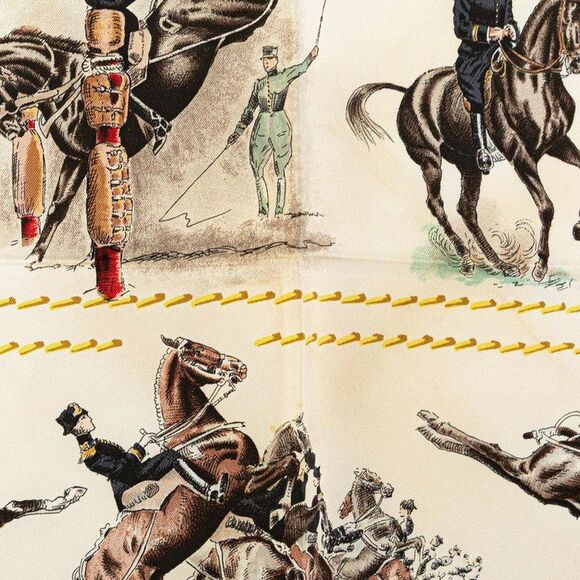 Pre Loved hermes Cadre Noir Silk Scarf Vintage Women black | black Scarves & - Picture 3 of 6